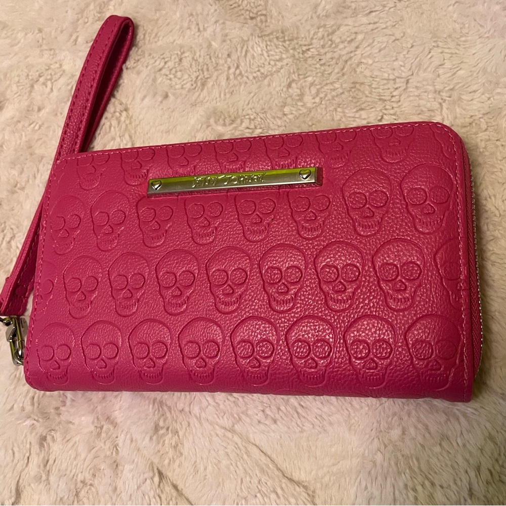 Betsey Johnson Pink Skull Wallet